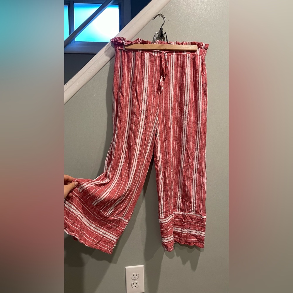 Pink striped summer pants